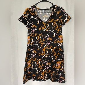 Nine West Black Floral Pattern Dress
